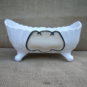Antique EAPG Sandwich Shell Milk Glass Bowl